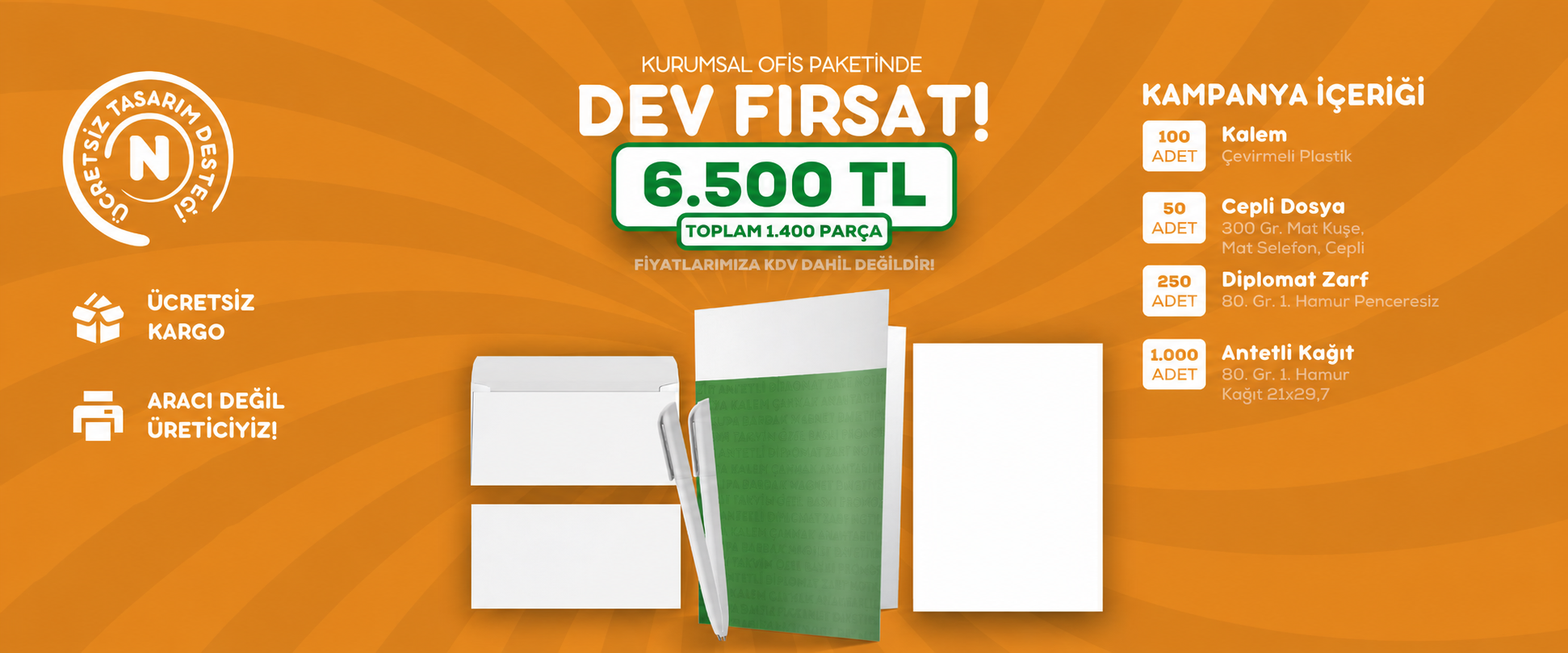 Matbaa promosyon paketleri kampanyası